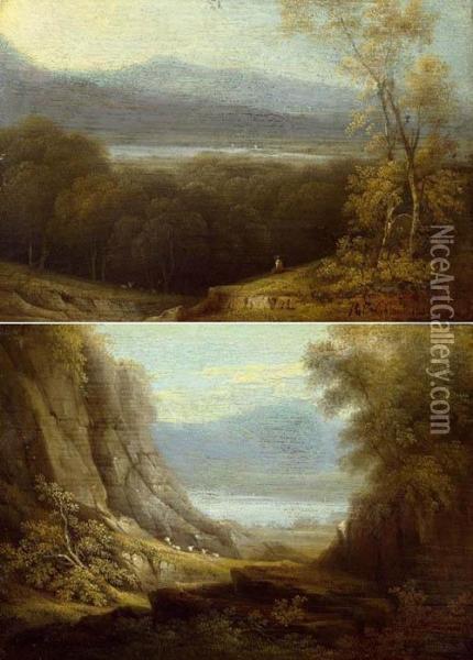 Keswick Lake, Distant View Oil Painting - Patrick, Peter Nasmyth