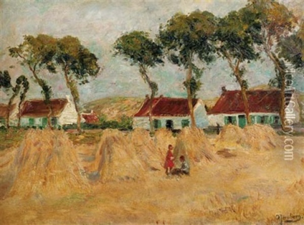In The Field In Summer Oil Painting - Olof August Andreas Jernberg