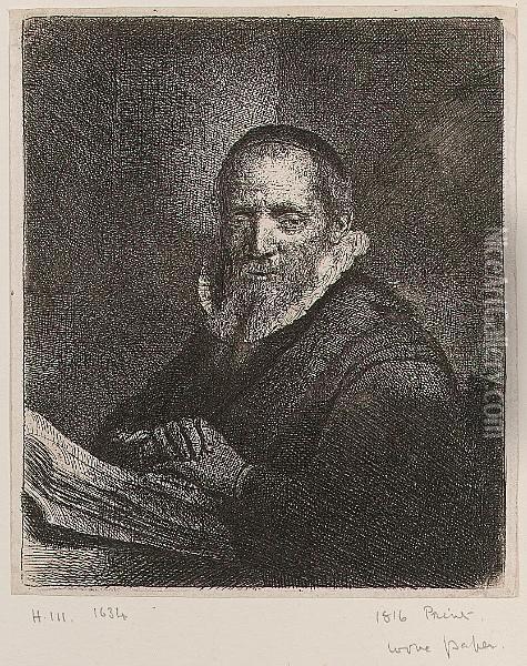 Jan Cornelis Sylvius (bartsch 266) Oil Painting - Rembrandt Van Rijn
