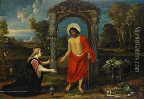 Noli Me Tangere - Maria Magdalena Och Jesus Oil Painting - Abraham Janssens