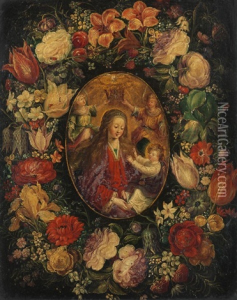 Madonna Mit Kind In Der Blumengirlande Oil Painting - Jan Brueghel the Younger