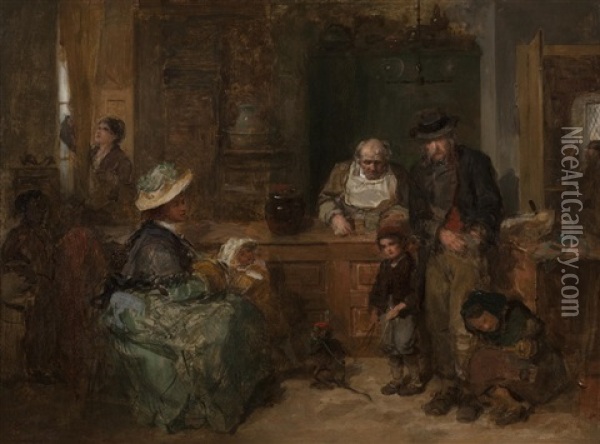 From Hand To Mouth Oil Painting - Thomas Faed