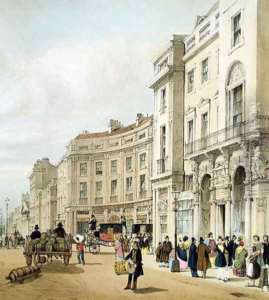 Western side of John Nash's extended Regent Circus Oil Painting - Thomas Shotter Boys
