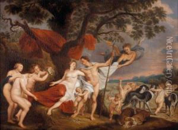 Venus Et Adonis Oil Painting - Frans Wouters