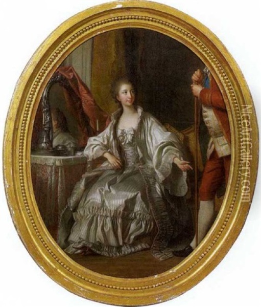 Portrait Of The Marquise De Marigny Oil Painting - Louis Michel van Loo
