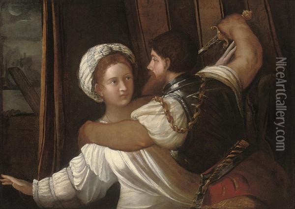 Tarquin And Lucretia Oil Painting - Bernardino Da Asola