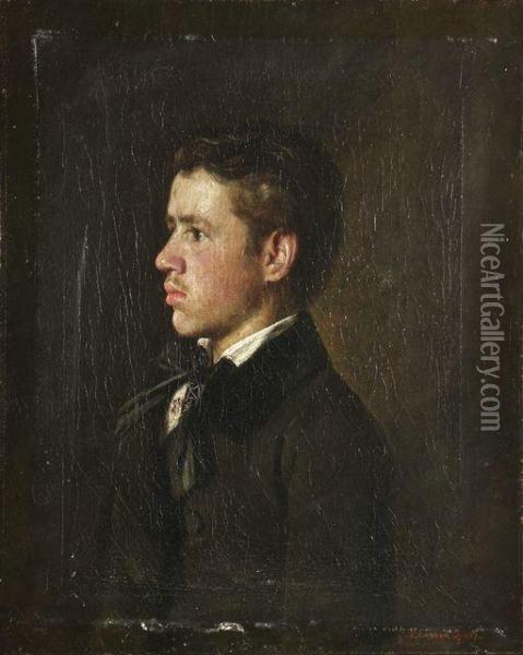 Jugendbildnis Des Ludwig Lenbach Oil Painting - Franz von Lenbach