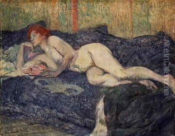 Reclining Nude Oil Painting - Henri De Toulouse-Lautrec