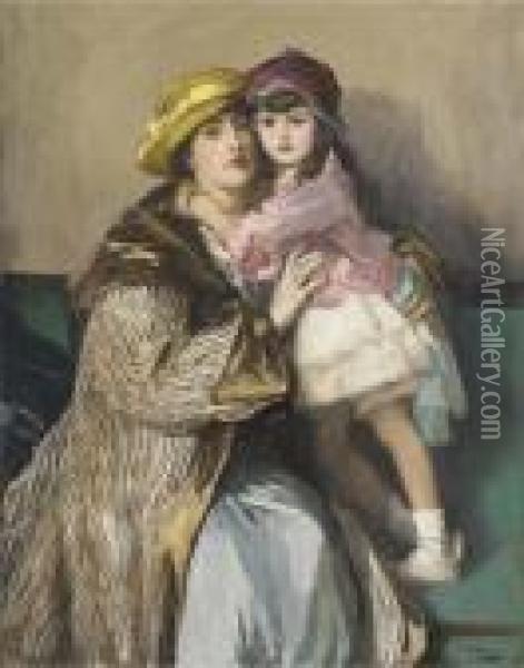 Mother And Child Oil Painting - John Lavery
