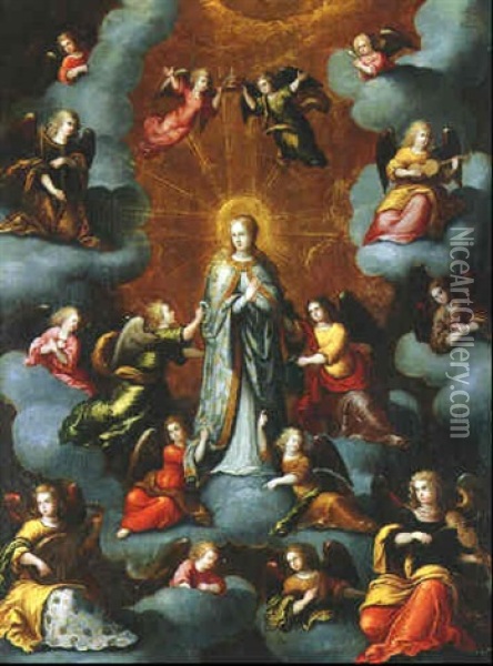 La Vierge En Gloire Oil Painting - Louis de Caullery