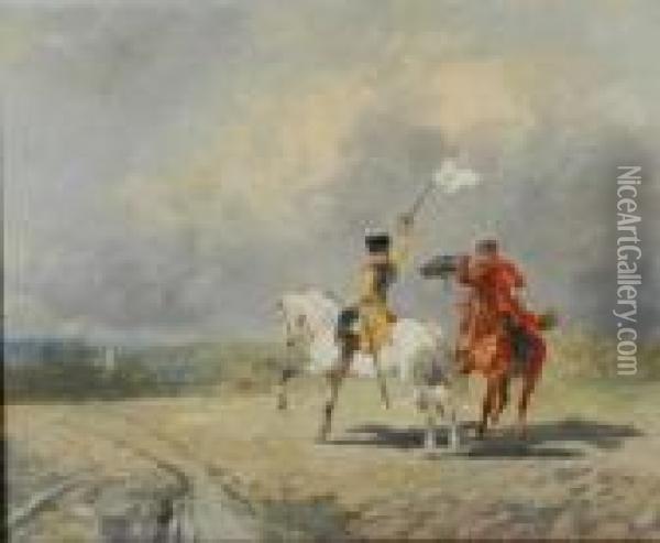 Cavalry Ready Oil Painting - John Lewis Brown