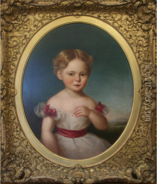 Portrait Of A Child Oil Painting - Thomas Musgrove Joy