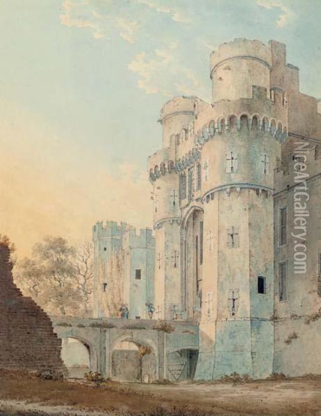 Hurstmonceaux Castle, Sussex Oil Painting - Thomas Richard Underwood