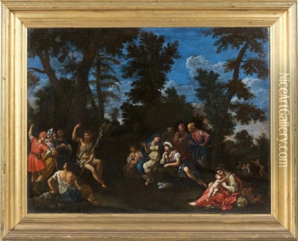 La Predication De Saint Jean-baptiste Oil Painting - Gian Battista Bolognini the Elder