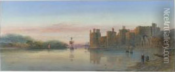 Carnarvon Castle Oil Painting - Edward M. Richardson