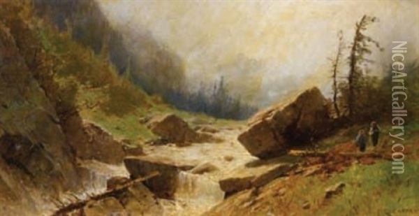Torrent En Montagne Oil Painting - Gustave Eugene Castan