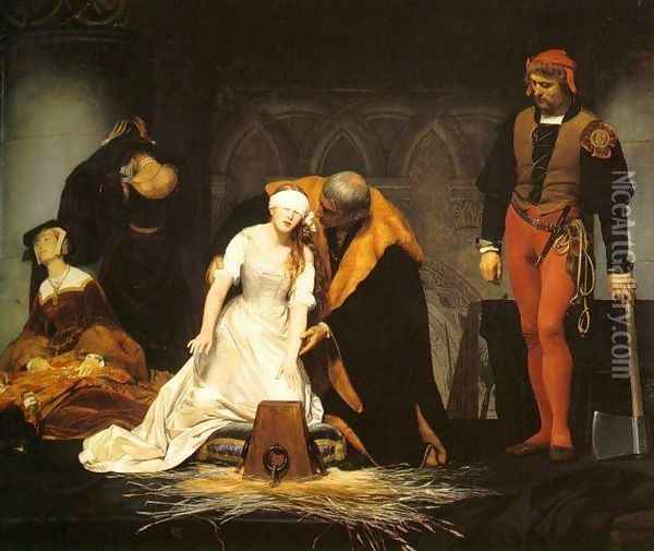 Execution of Lady Jane Grey Oil Painting - Paul Delaroche