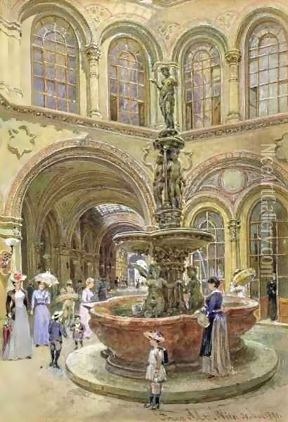The Bank and Stock Exchange Building, Herrengasse, Vienna Oil Painting - Franz Alt