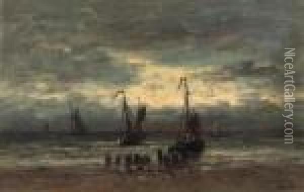 The Homecoming Of The Fleet Oil Painting - Hendrik Willem Mesdag
