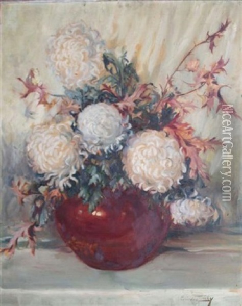 Floral Still Life Oil Painting - Mihaly von Zichy