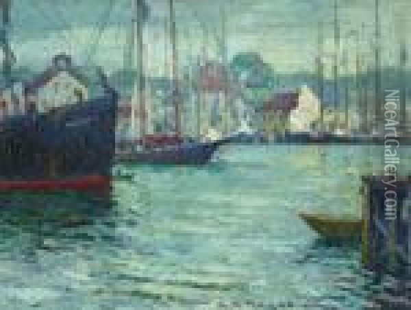 Gloucester Harbor Oil Painting - George Loftus Noyes