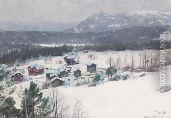 Bolkesjo Telemarken Oil Painting - Peder Mork Monsted