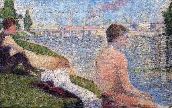 Seated Bather Oil Painting - Georges Seurat