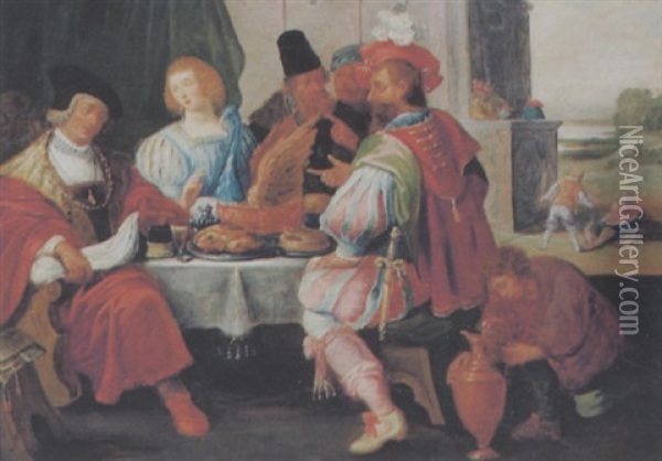 Der Reiche Prasser Und Der Arme Lazarus Oil Painting - Ambrosius Francken the Elder