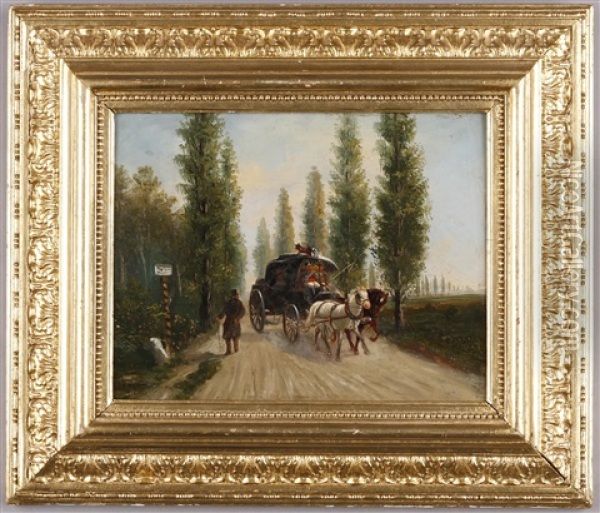 Postilion V. 1820 Oil Painting - Alexander Ritter Von Bensa