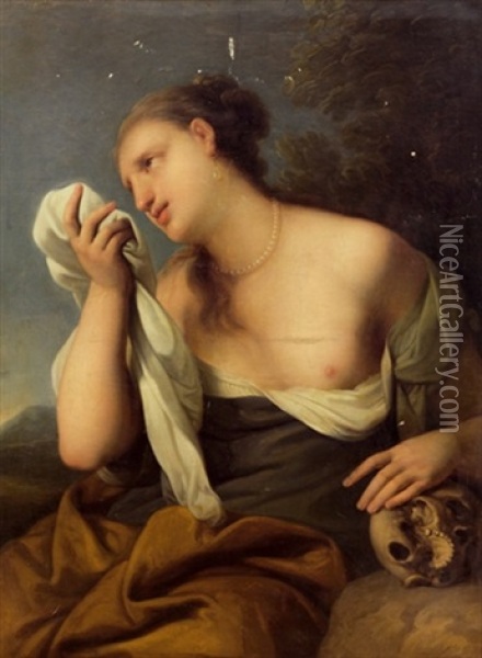 Die Heilige Maria Magdalena Oil Painting - Johann Baptist Lampi the Younger