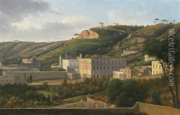 View Of The Villa Lucia On The Vomero Hill, Naples Oil Painting - Leo Von Klenze