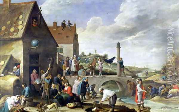 The Proverbs Oil Painting - David The Younger Teniers