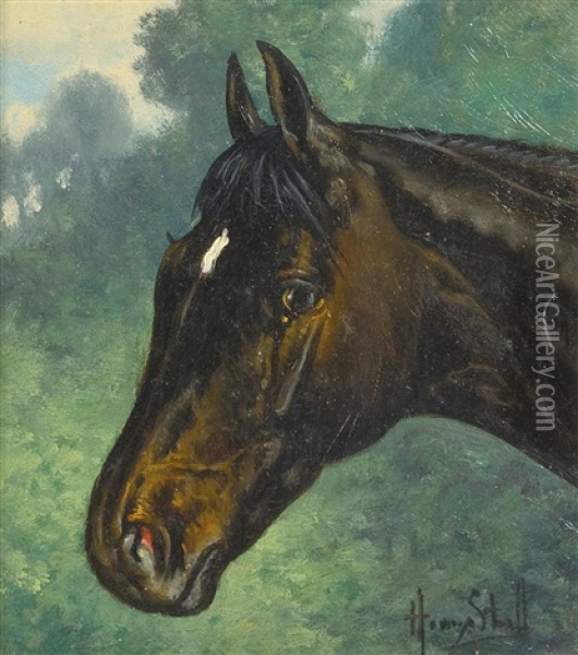 Horse In A Stall Oil Painting - Henry Stull