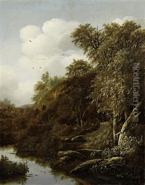 Waldlandschaft Mit Bach Oil Painting - Jan Vermeer van Haarlem the Younger