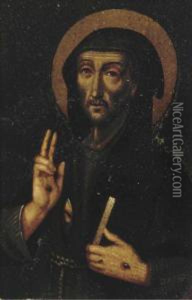 Saint Francis Of Assisi Oil Painting - Luis de Morales