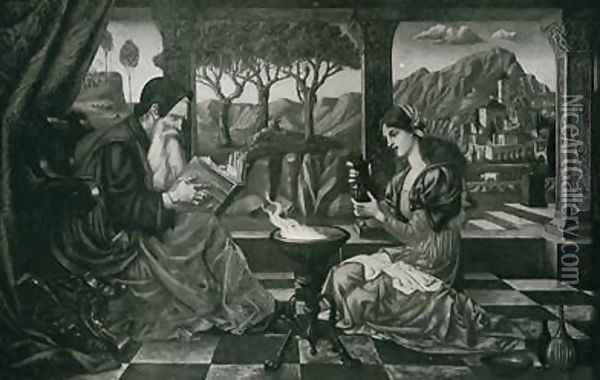 The Alchemist's Daughter Oil Painting - William Frend De Morgan