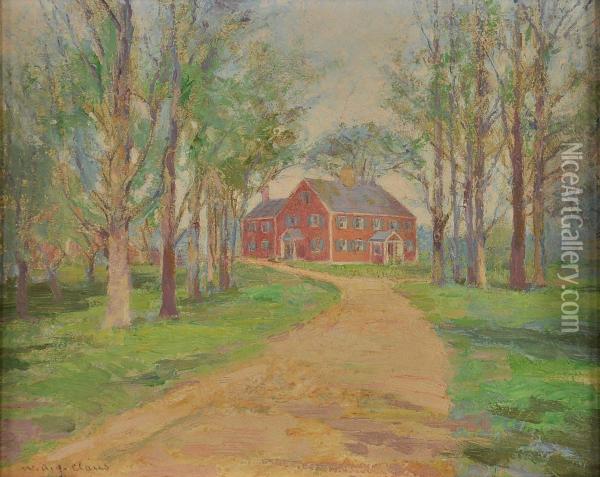House On A Lane Oil Painting - William Anton Joseph Claus