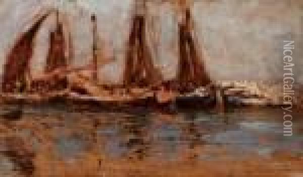 Barche In Laguna Oil Painting - Guglielmo Ciardi