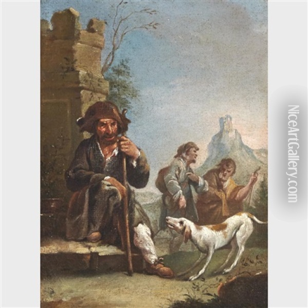 A Beggar With His Dog Oil Painting - Giacomo Ceruti