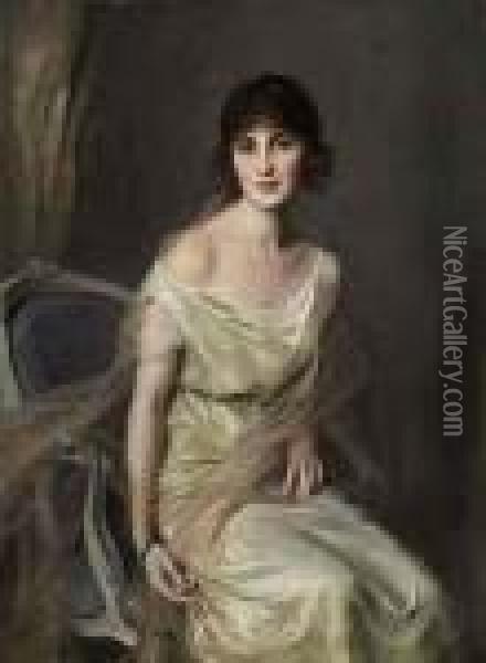Portrait Of Dona Maria Mercedes De Alvear Oil Painting - Philip Alexius De Laszlo