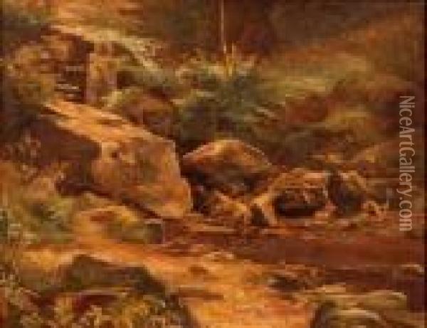 Rock Pool Oil Painting - William Harris Weatherhead