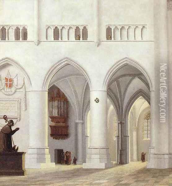 Interior of the Church of St Bavo at Haarlem 1630 Oil Painting - Pieter Jansz Saenredam