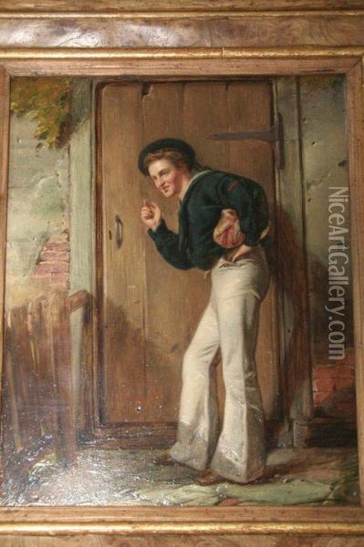 A Sailor Returns Oil Painting - George Augustus Freezor