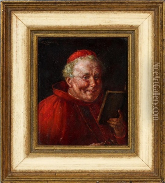 Portrait Of Cardinal Oil Painting - Ernst Nowak