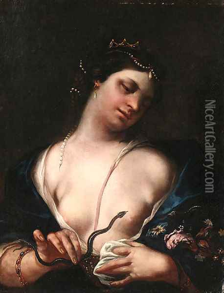 Cleopatra and the Asp Oil Painting - Guido Cagnacci