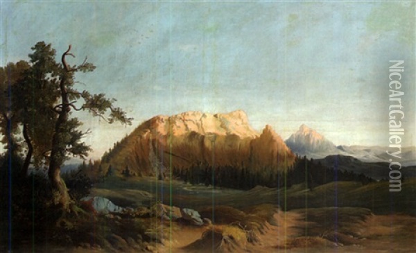 Landschaft In Den Karpaten Oil Painting - Pal (Paul) Boehm