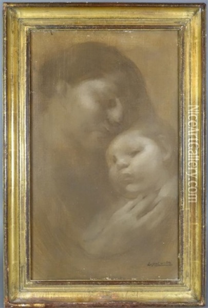 L'etreinte Maternelle Oil Painting - Eugene Carriere