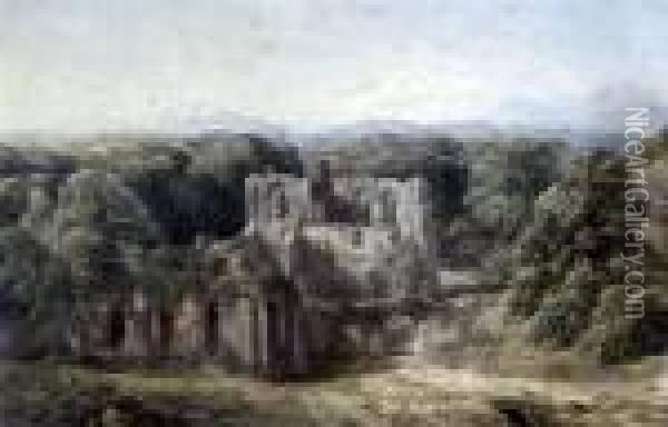 Abbey Ruins Oil Painting - David I Cox