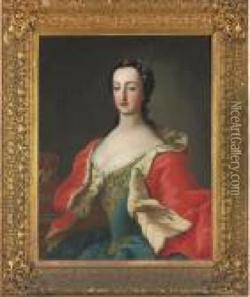 Portrait Of A Princess Oil Painting - Ircle Of Martin Van Mytens