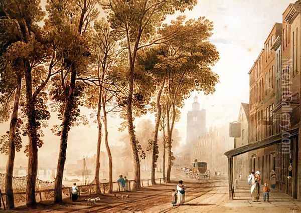 Cheyne Walk, Chelsea, 1811 Oil Painting - John Varley
